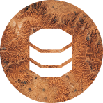 an abstract desert sand texture and a stacked shape icon